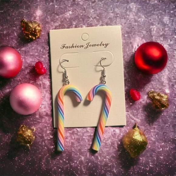 CANDY Cane Dangle Earrings set of 2 pairs (new) - Picture 8 of 9